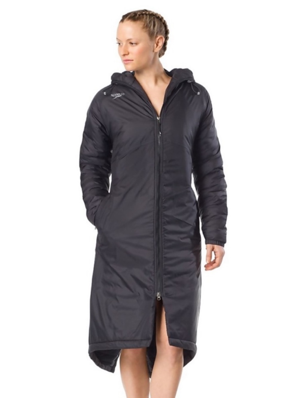 Speedo Black Long Insulated Parka with Hood